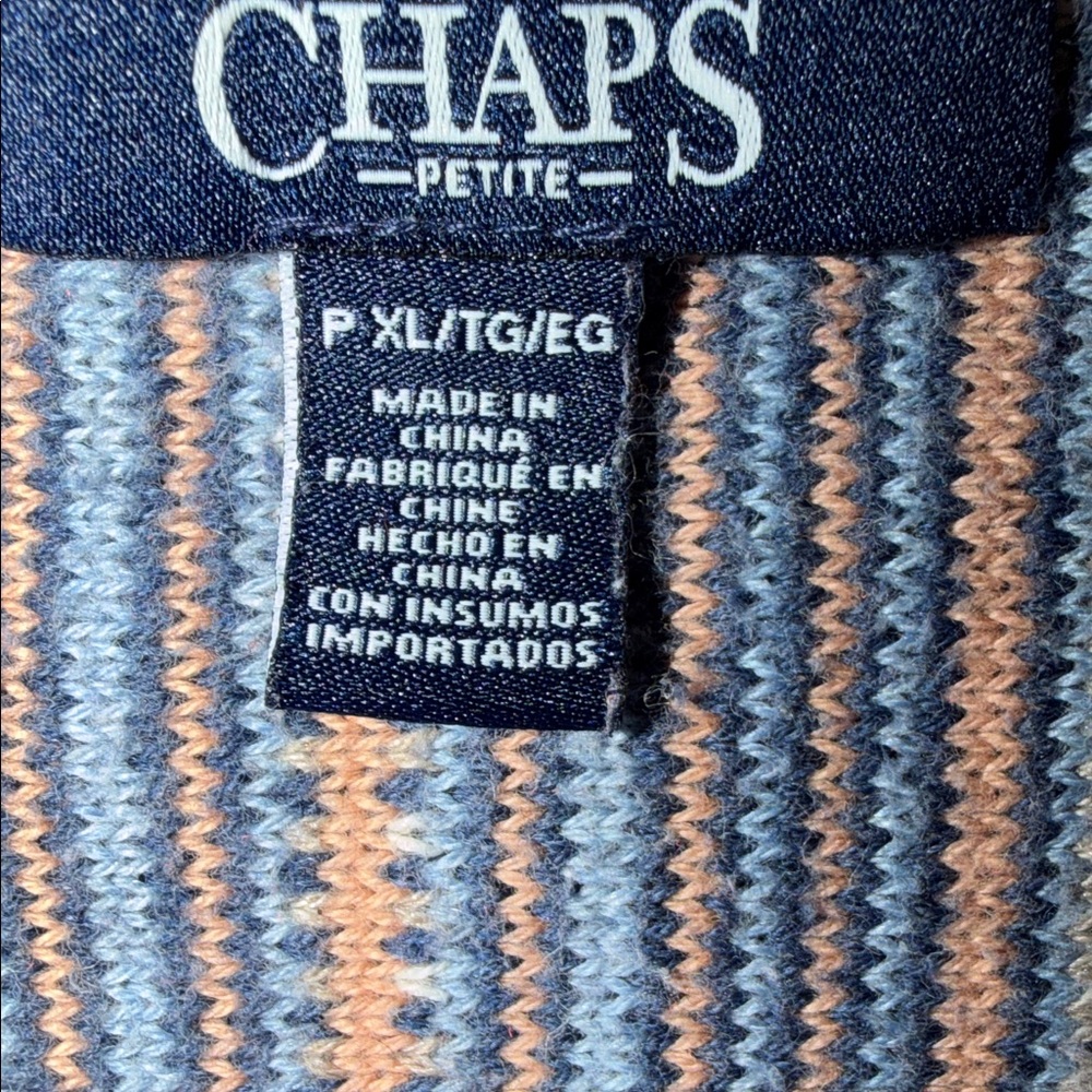 Chaps Bohemian Western Knit 3/4 Sleeve Cotton Blend Vintage Womens Tee Size XL - Picture 6 of 8